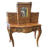 19th Century Burr Walnut Bonheur Du Jour Desk