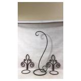 Three Brown Wrought Iron Display Stands