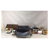 Decorative Items Including Bowls and Figurines