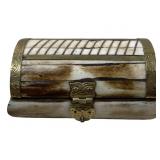Vintage inlayed bone trinket box