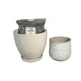 (2) Small & Medium Sized Planter Pots, Snake