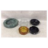 Vintage Ashtrays Amber Glass, Stone