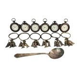(12) Vintage Napkin Holders, Silver-plated Brass,