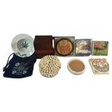 Vintage Coasters & Ashtray, Seashells, Marble,