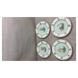 Set of 4 antique wedgewood chinoiserie pattern