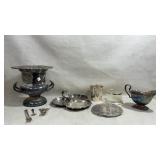 collection of silver-plated tableware and