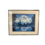 Vintage Framed Photograph, Snow-capped Mt. Rainier