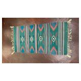 teal and rust-accented Southwestern geometric