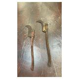 2 vintage brush axe