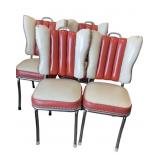 4 vintage American Diner style with red and white