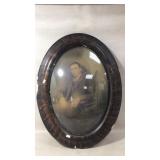 Oval Framed Portrait With Domed Glass Front