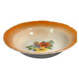 Vintage Peach Lusterware Ceramic Serving Bowl