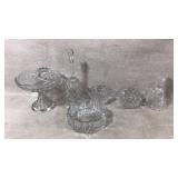Vintage Pressed Glass Compote Candy Dish,Bell