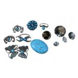 Vintage Sterling butterfly earrings, Gemstones &