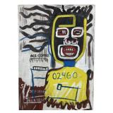 Attributed Jean michel basquiat mixed media