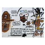 Attributed Jean Michel basquiat mixed media on