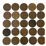 (25) British pre-decimal bronze one penny (1d)