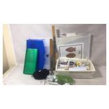 Craft Supplies Including Rulers and Yarn