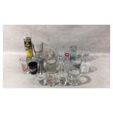 20 Assorted Shot Glasses and Jager Cup