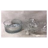 Two Clear Glass Bowls With Unique Designs