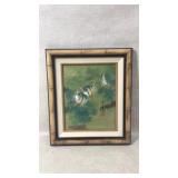 Framed Watercolor Painting of Fish & Aquatic Plant
