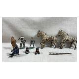 vintage collection of mixed metal and cast iron
