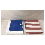 Two Nylon Flags: USA & Fleur-de-lis Designs