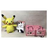 Shoes, electric pikachu plush and mittens