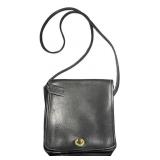 Vintage Black Leather Coach Satchel Crossbody Bag