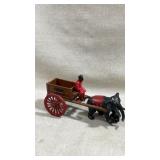 vintage-style cast iron pull toy depicting an
