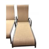 2 Outdoor Slingback Rolling Lounge Chairs