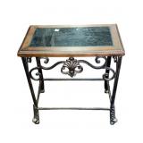 Small Wrought Iron /Marble Plant Stand