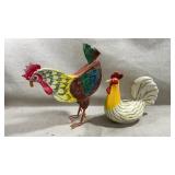 hand-painted ceramic rooster bank figurine