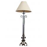 Wrought Iron Floor Lamp with Linen Shade