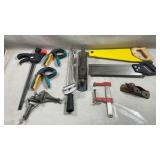 assorted woodworking and carpentry hand tools