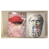Two Framed Artworks With Couture and Sculpture