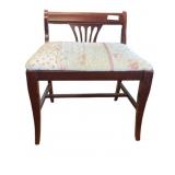 Vintage Wood Chair with Upholstered Seat