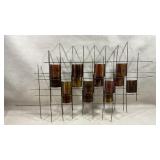 mid-century modern brutalist welded metal wall