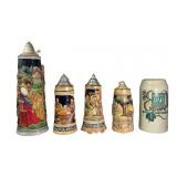 Vintage German Beer Stein Music Boxes, Lidded