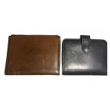 (2) Vintage Coach Leather Folding Wallets, Black