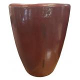 Red Ceramic Tapered Planter with Glossy Finish