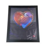 Peter max black series heart framed print