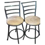 2 Microfiber Padded Swivel Barstools