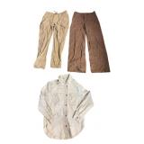 2 Pairs of Cargo Pants, Denim Button Up Shirt,
