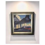 ATTRIBUTED TO ED MELL MONSOON OIL ON LINEN BOARD