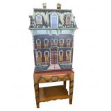 Hand-Painted Cabinet with Victorian House Design