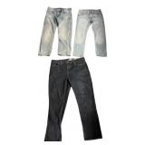 (3) Pairs of Denim Jeans, Volcom, Wrangler,