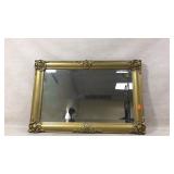 Ornate Gilt Rectangular Wall Mirror W Floral Motif