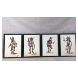 Four Framed Kachina Artwork Prints