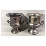 Silver-Plated Urns with Handles